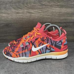 Nike Free 5.0 TR Fit 4 Sneakers Womens Size 6 Red Orange Print 629832-600